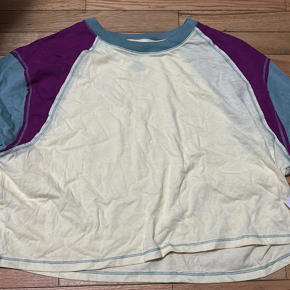 SO Knot Color Block Crop Top Size XL NWT